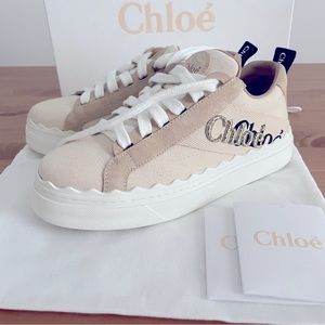 Chloé Lauren Logo Low Top Platform Sneakers 6 US / 36 EU